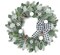Artificial Christmas Wreath 22 Inch for Front Door Wreath with Bowknot Snowflake Christmas Ball Pinecone Pine Needle for Farmhouse Window Wall Xmas Festive Home Decor Winter Holiday Wreath